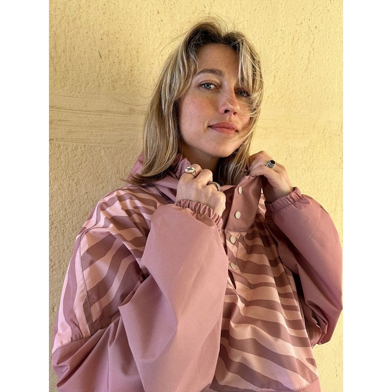 Poncho Adulte - Zebre Rose