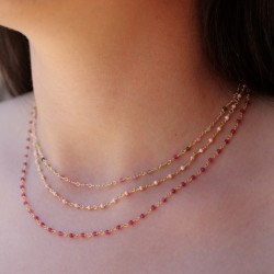 Collier inde framboise