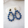 Boucles d'oreilles perles - Bleu royal