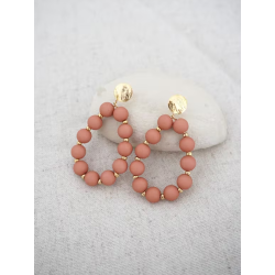 Boucles d'oreilles perles - Terracotta