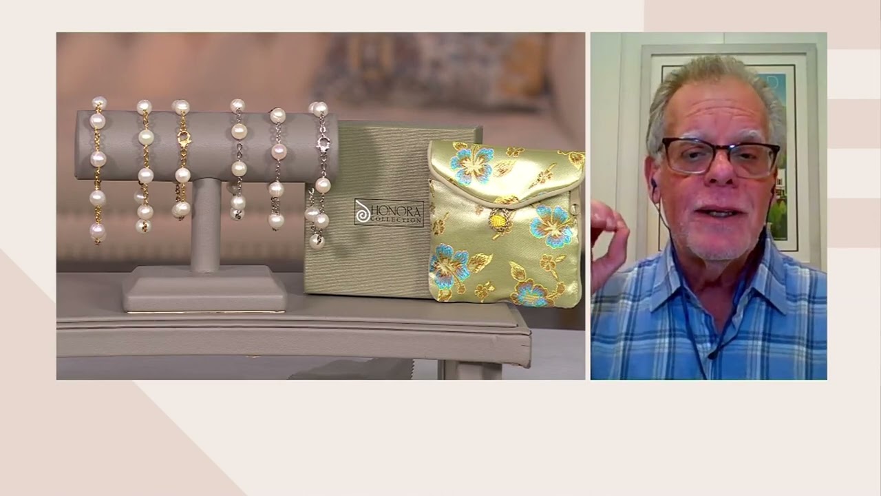Honora White Cultured Pearl Forzatina Station Bracelet, SS on QVC