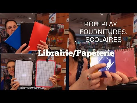 Asmr français Rôleplay Librairie/ papeterie,  Fournitures scolaires.