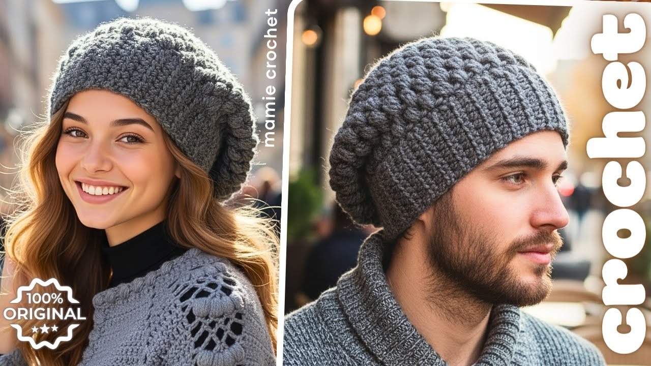 ✨ BONNET SLOUCHY MIXTE CROCHET CHIC ET TENDANCE ! ✨ TUTO 100 % DÉBUTANTE @MamieCrochet