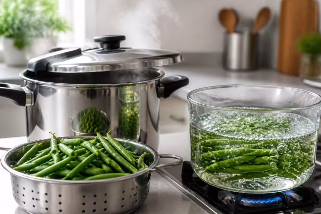 découvrez comment cuire parfaitement les haricots verts, que ce soit à la cocotte-minute pour une cuisson rapide ou à l'eau pour préserver leur saveur et leur texture.