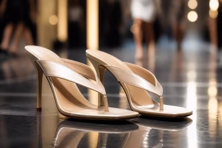 découvrez la paire de tongs à talon présentée à la fashion week de copenhague, qui séduit déjà les fashionistas du monde entier par son style unique et audacieux.