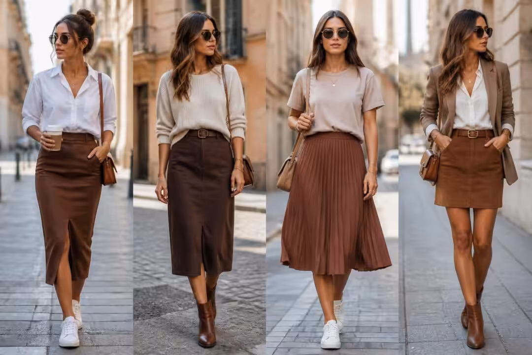 découvrez nos idées de looks faciles à porter avec une jupe marron pour un style chic et confortable au quotidien.